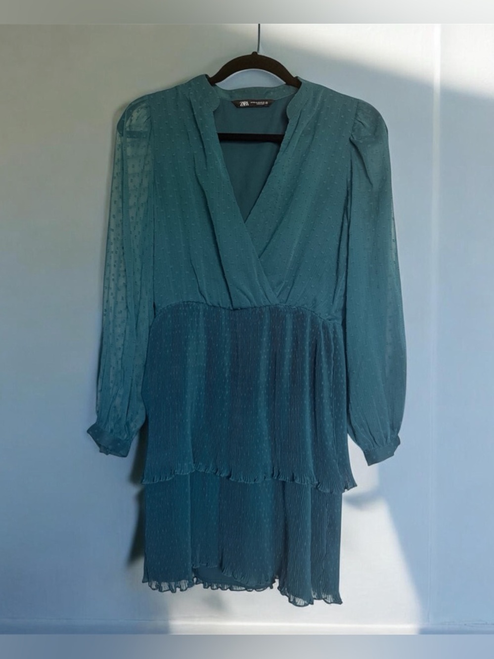 Zara Teal Long Sleeve Dress